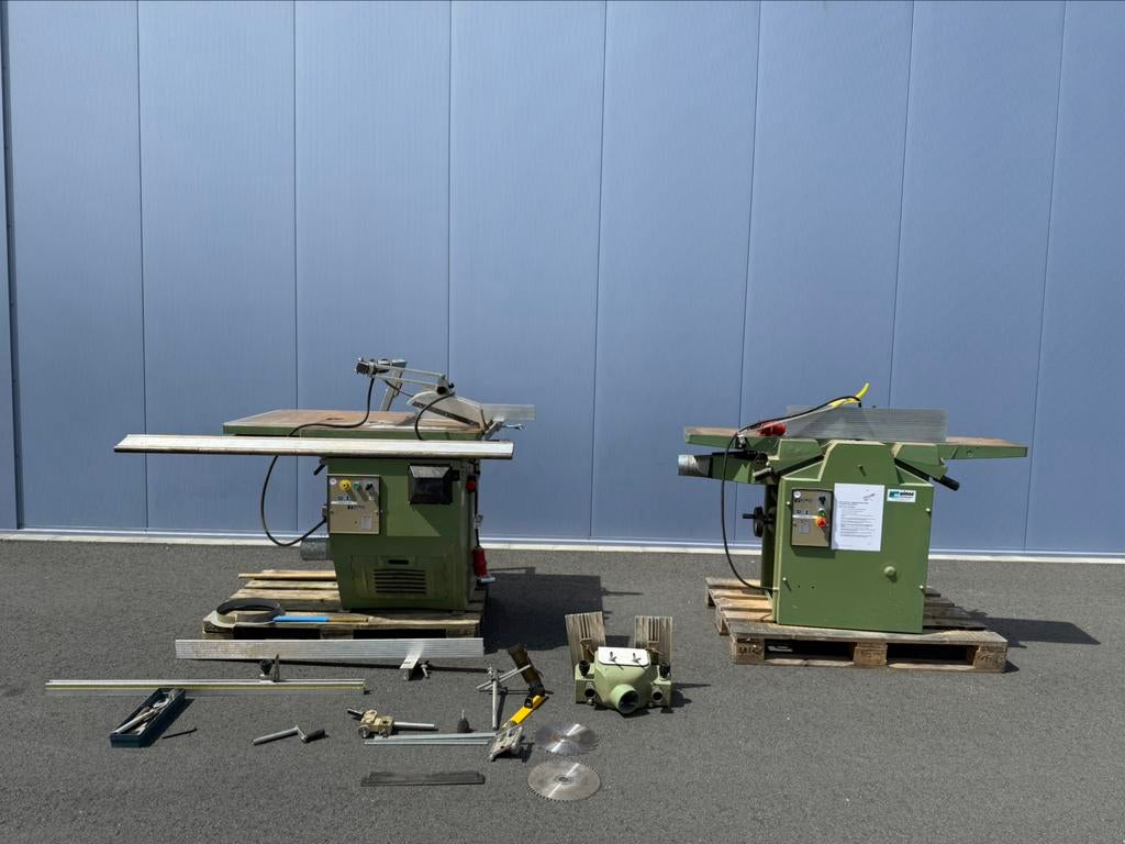 Robland vlak vandiktebank, lintzaag, en formaatzaagmachine, Ophalen of Verzenden