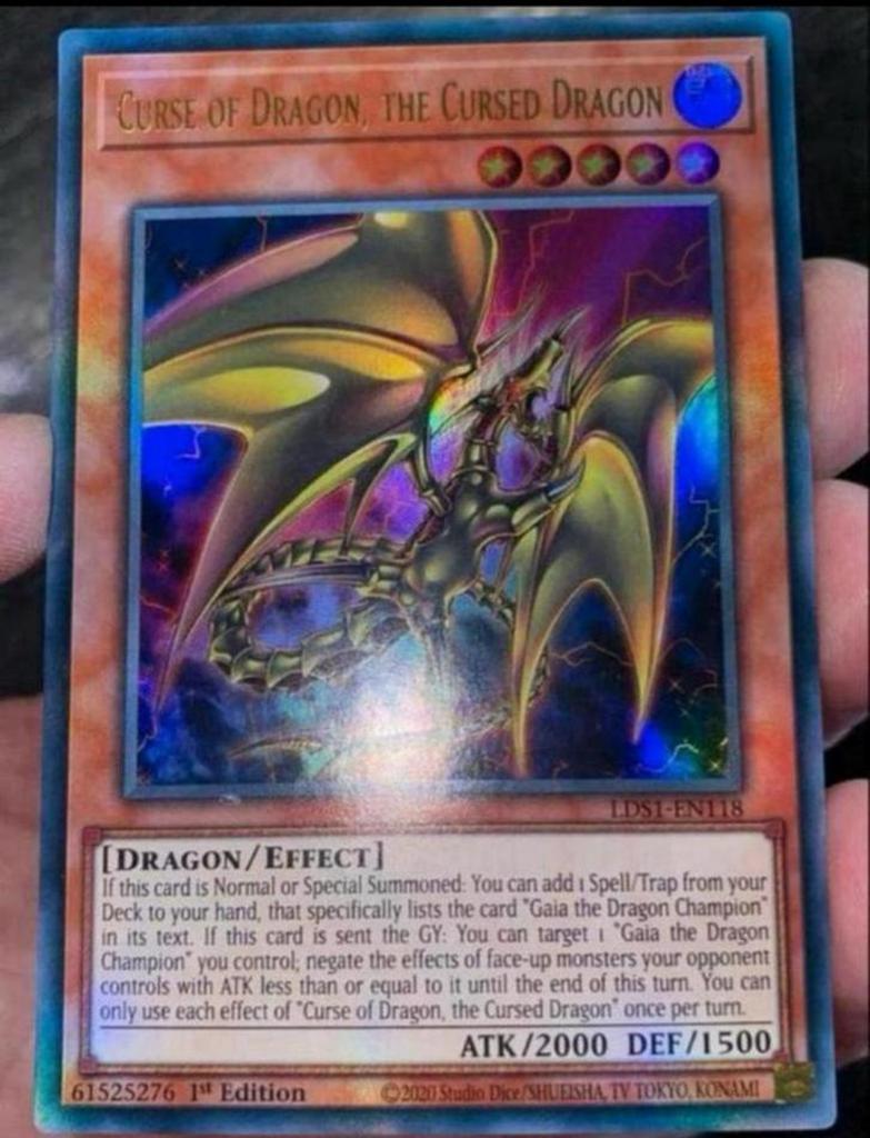 Yu-Gi-Oh! Curse of Dragon, the Cursed Dragon LDS1 1st !, Hobby en Vrije tijd, Verzamelkaartspellen | Yu-gi-Oh!, Verzenden, Zo goed als nieuw