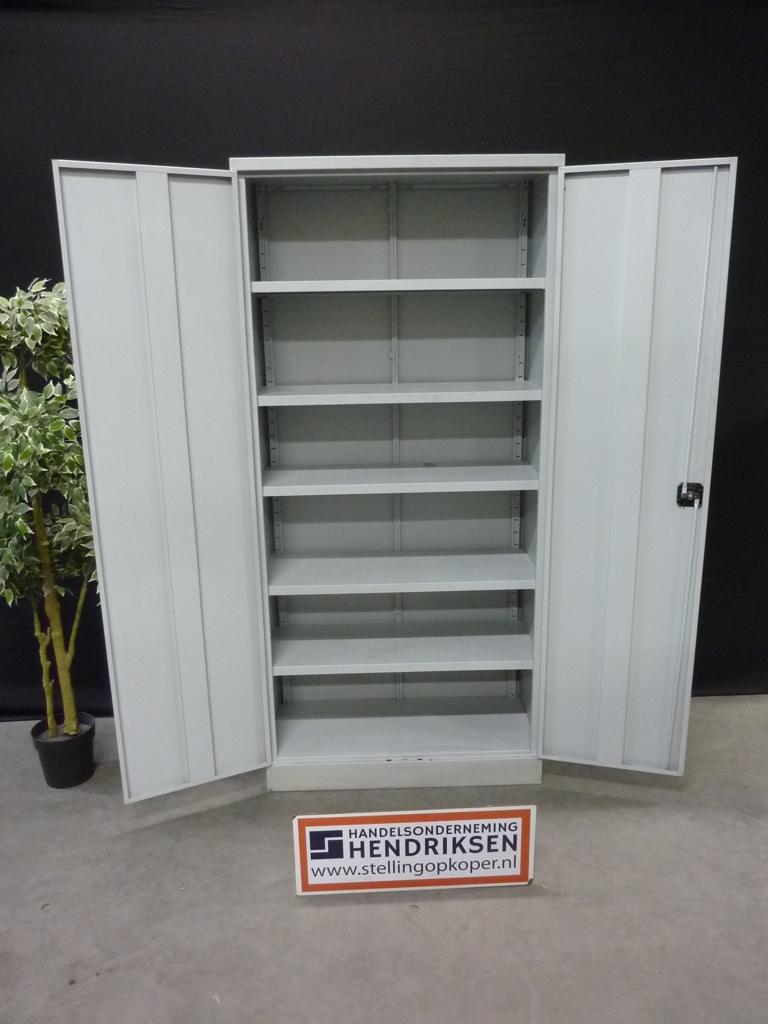 Hoge kantoorkast / draaideurkast / werkplaatskast 92x42x195, Gebruikt, Handelsonderneming Hendriksen, Met slot, 25 tot 50 cm