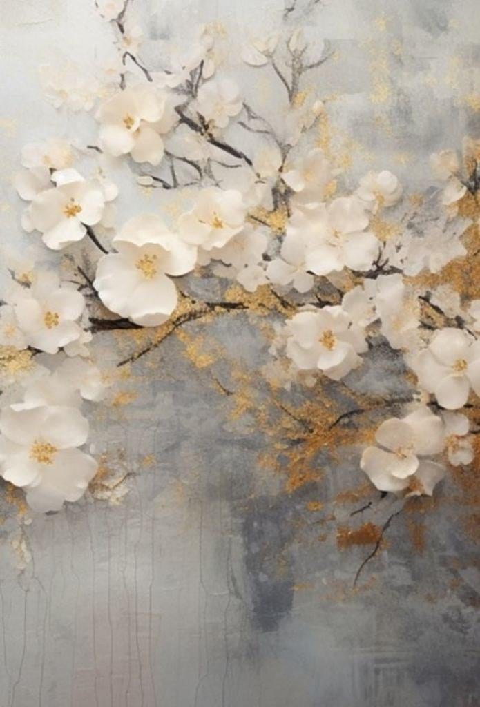 Amandel Bloesem Wisseldoek voor ArtFrame met Houten frame, Ophalen, Nieuw, Schilderij, 75 tot 100 cm