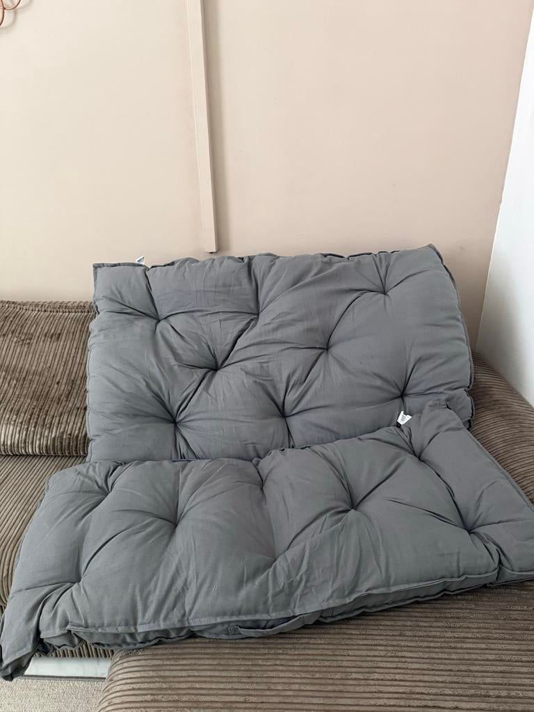 Xenos Grijze zitkussens voor bank of palletbank, Ophalen of Verzenden, Nieuw, Grijs, Rechthoekig