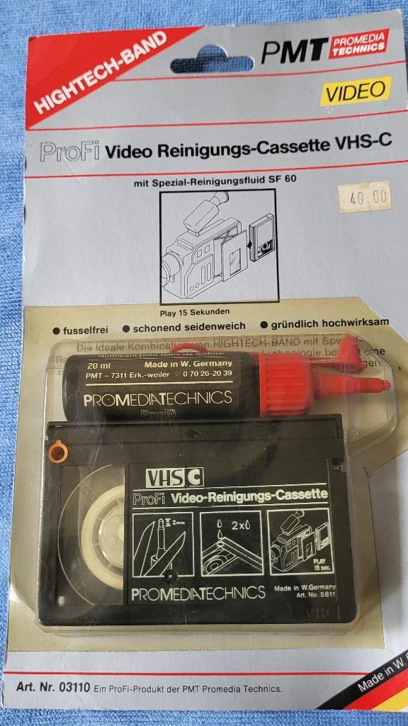 Video Reinigungs Cassette VHS-C, Audio, Tv en Foto, Videocamera's Analoog, Ophalen of Verzenden, VHS-C of SVHS-C, (Video)band