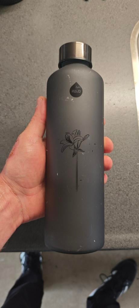 My Equa glazen drinkfles 750 ml Ash, Ophalen of Verzenden, Zo goed als nieuw
