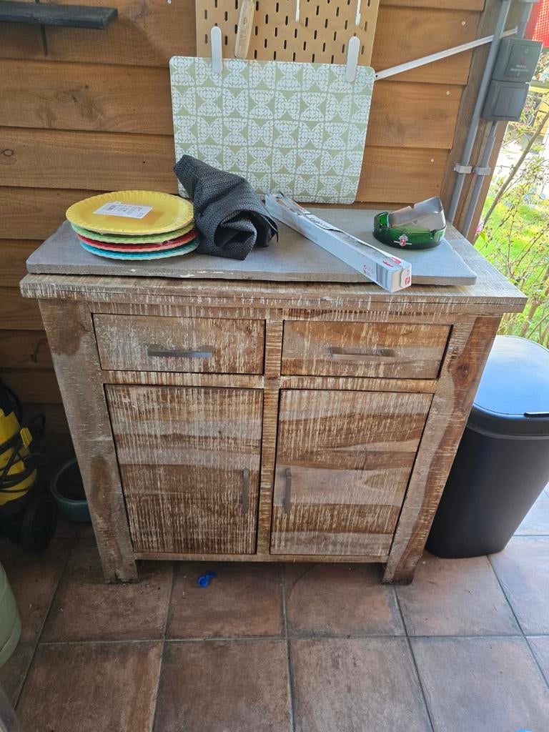 Teakhout kastje, Ophalen, Gebruikt, Teakhout, 50 tot 100 cm