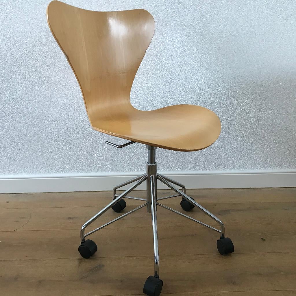 2 Fritz Hansen vlinderstoel 3117 bureaustoel beuken vintage, Gebruikt, Zwart, Ophalen of Verzenden, Nvt
