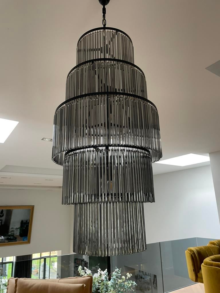 Hanglamp Eichholtz Alpina L met smoke staven, Ophalen of Verzenden, Zo goed als nieuw, Minder dan 50 cm