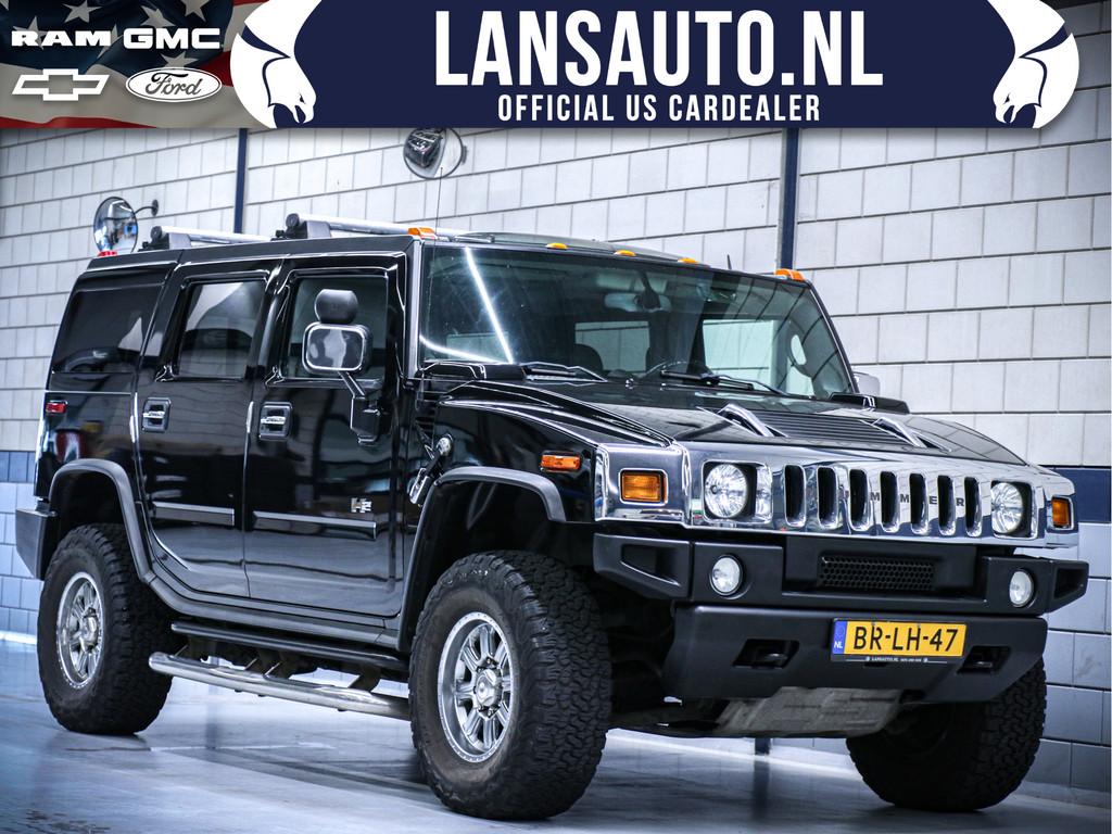 Hummer H2 6.0L V8 | Zwart leder | Schuif Kanteldak | LPG | G, Auto's, Gebruikt, 324 pk, 2936 kg, Zwart