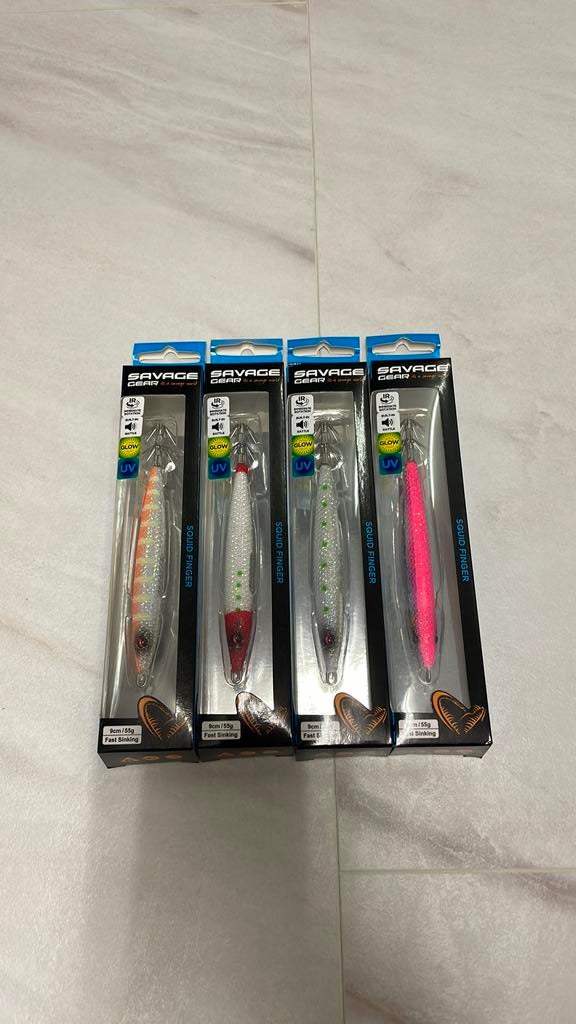 Savage gear squid finger 9cm/55g. Met uv., Ophalen of Verzenden, Nieuw, Overige typen