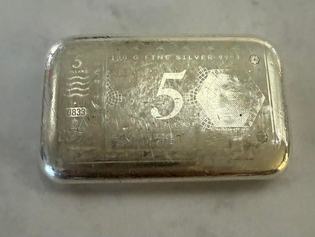 100 gram Zilver 2024 muntbaartje Silvernote 999 zilver, Ophalen of Verzenden, Zilver