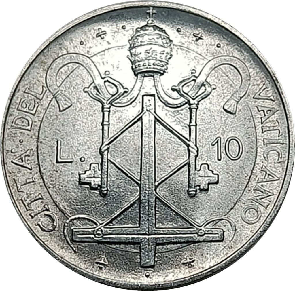 Vaticaan 10 lire 1967, Verzenden, Overige landen, Losse munt