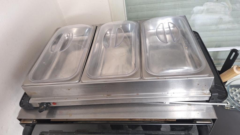 Buffetwarmer met 3 bakken, Huis en Inrichting, Zilver, Ophalen of Verzenden, Metaal, Overige typen