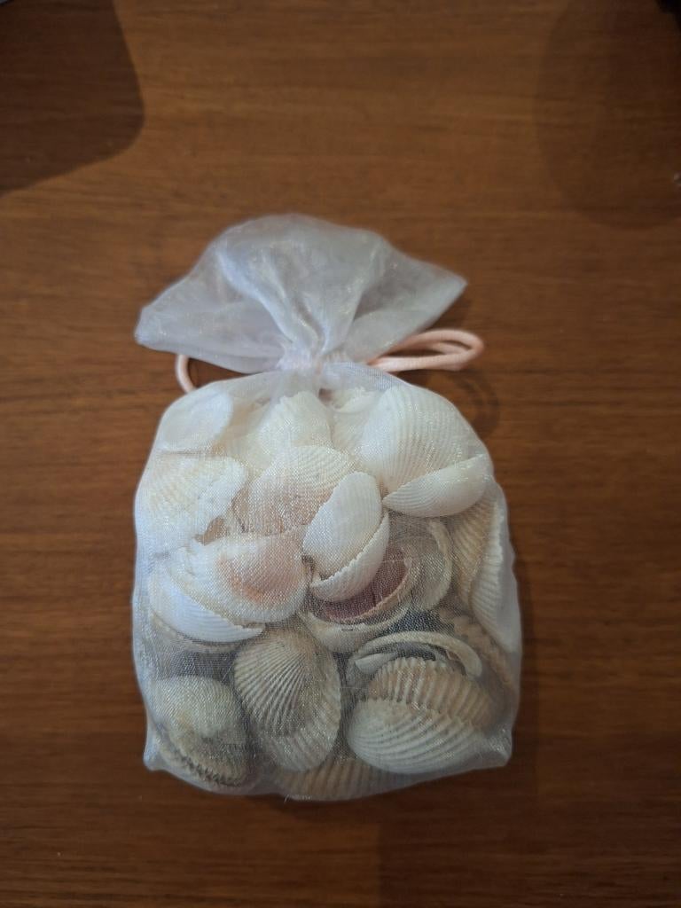 Gratis zakje met schelpen, Ophalen