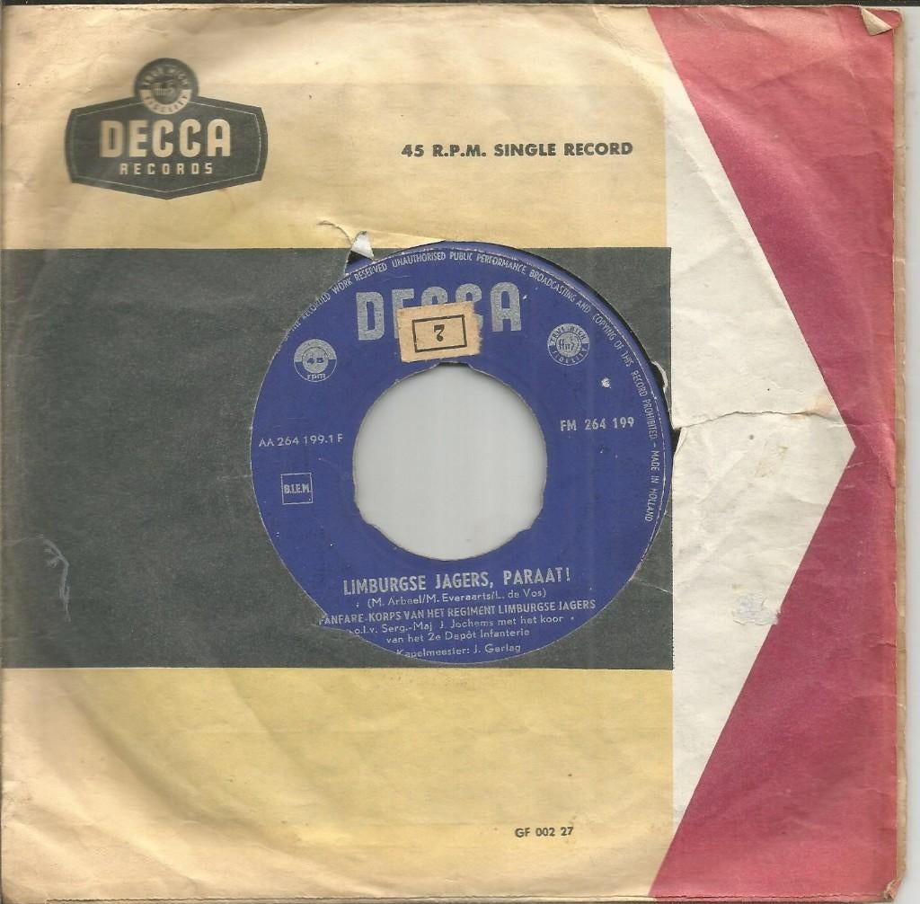 Regiment Limburgse Jagers – Limburgse Jagers, Paraat (1959), Ophalen of Verzenden, Gebruikt, Overige formaten, Levenslied of Smartlap