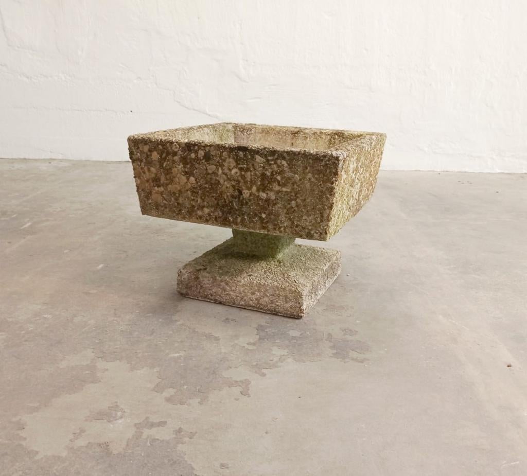 Vintage grote betonnen plantenbak, 50 x 50 cm, Ophalen, Tweedehands, Tweedehands, Tweedehands