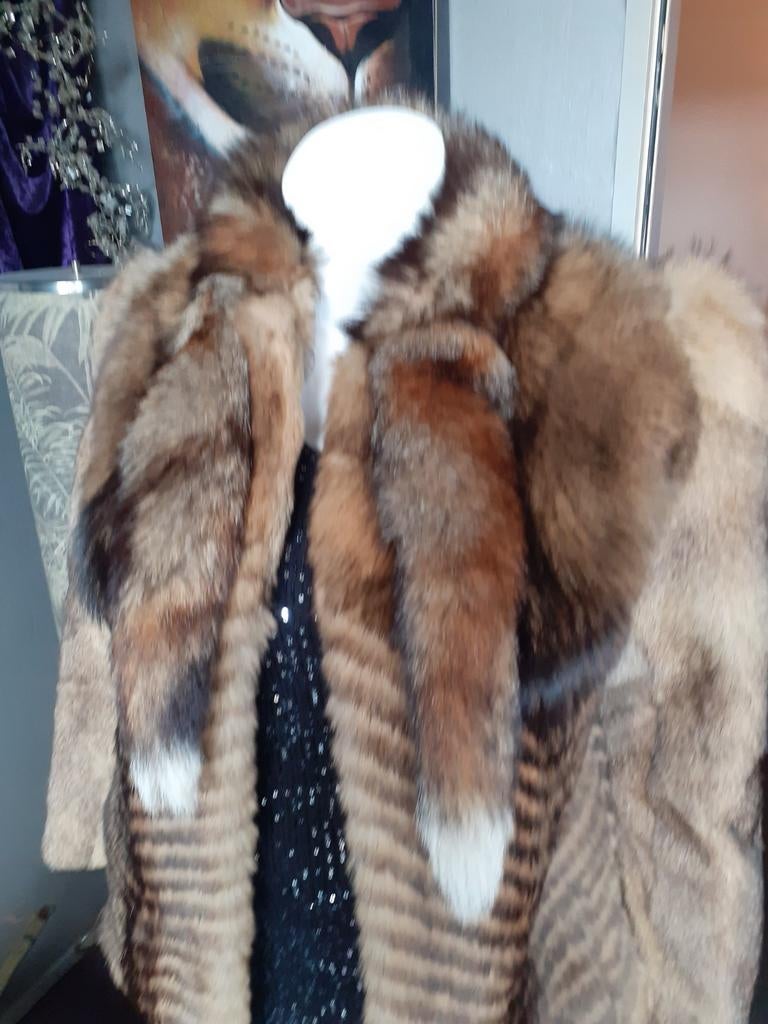 Supergave vintage echte bontjas bont jas bontjasje maat M, Ophalen of Verzenden, Zo goed als nieuw, Maat 38/40 (M), Bruin