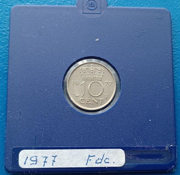 10 cent 1977 - Juliana FDC, Postzegels en Munten, Munten | Nederland, Verzenden, Koningin Juliana, 10 cent, Losse munt
