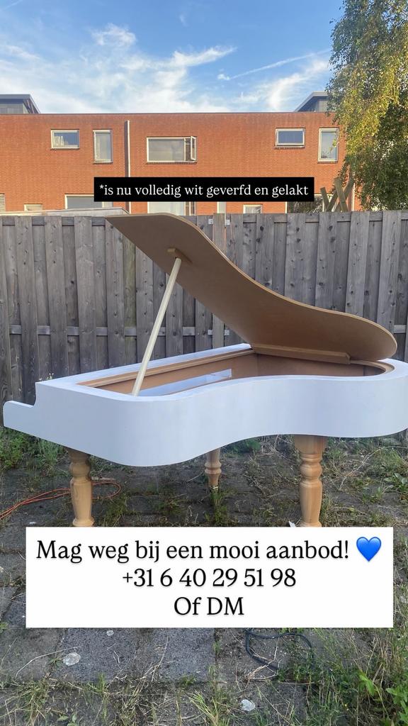 Unieke Handgemaakte Vleugel Tafel / Design Stuk, Ophalen, 100 tot 150 cm, Zo goed als nieuw, 150 tot 200 cm