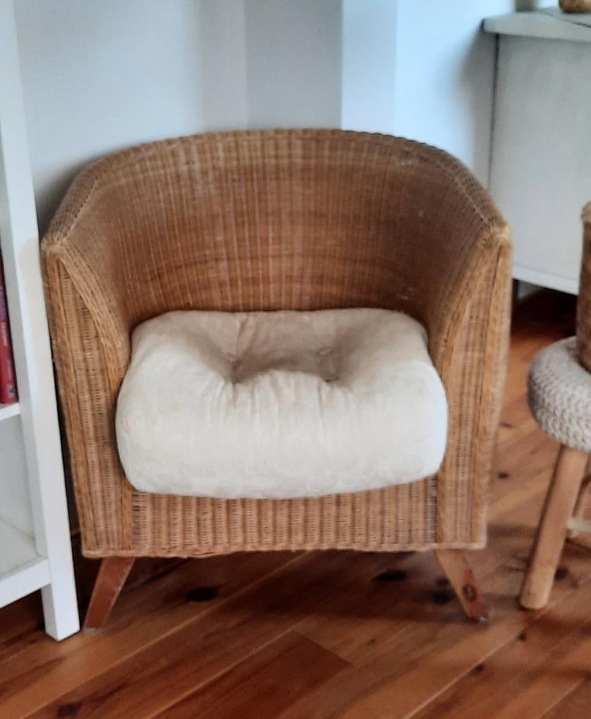 Rotan fauteuil, Ophalen, Gebruikt, Minder dan 75 cm, Riet of Rotan