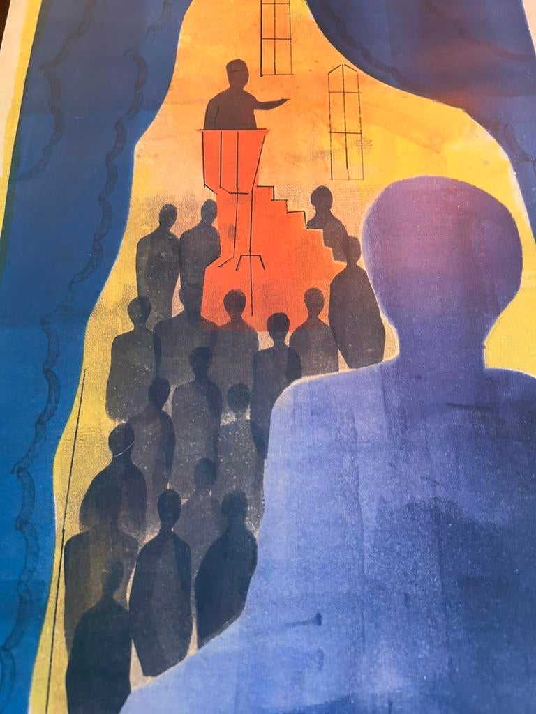 De bisschop en de Baalschem". Van Werkman, Antiek en Kunst, Ophalen of Verzenden