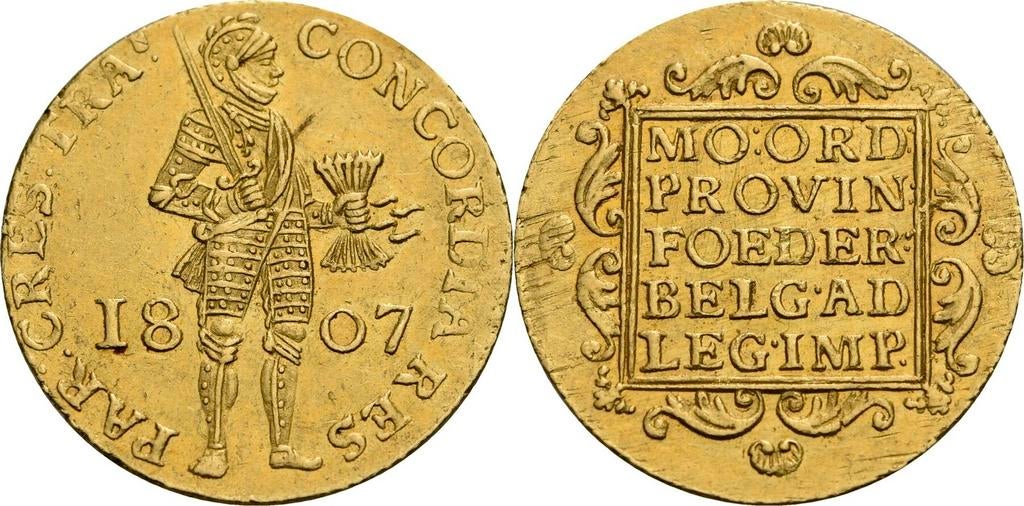 Gouden zeldzame dukaat geslagen in het jaar 1807, Ophalen of Verzenden, Vóór koninkrijk, Overige waardes