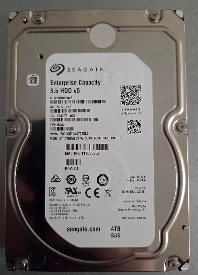 4tb seagate SAS Hard Drives (HDD) 3.5", Computers en Software, Harde schijven, SAS, Server, HDD, Ophalen of Verzenden