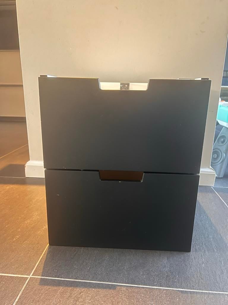 Zwarte ladekast met twee lades Nordli Ikea zwart, Ophalen, Overige materialen, Minder dan 50 cm, Gebruikt