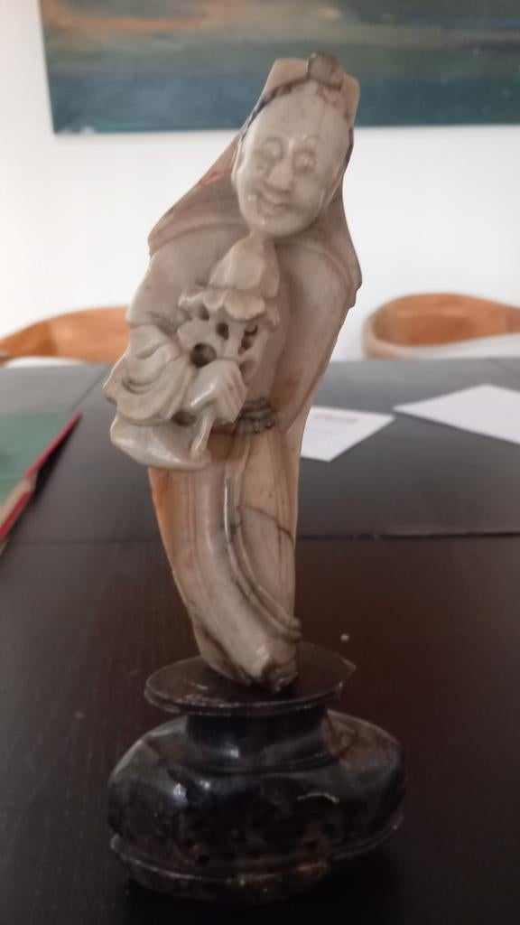 Antiek Chinees speksteen beeldje, Ophalen of Verzenden