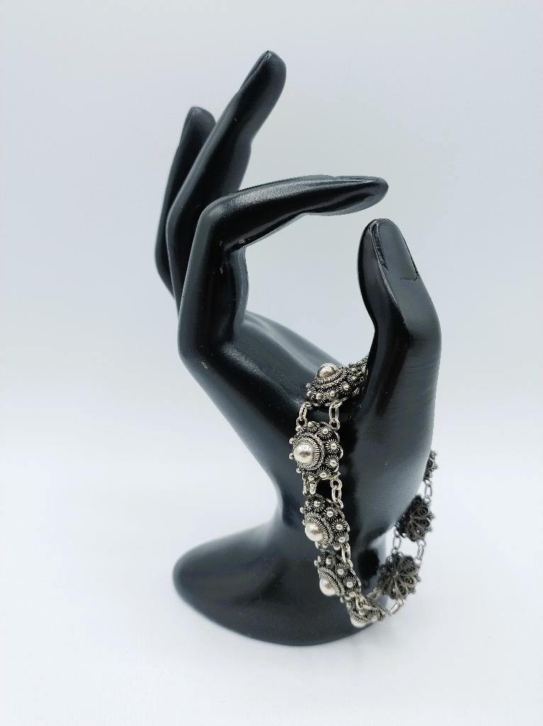 Zeeuwse knop armband, 19 cm, Verzenden, Zilver, Armband