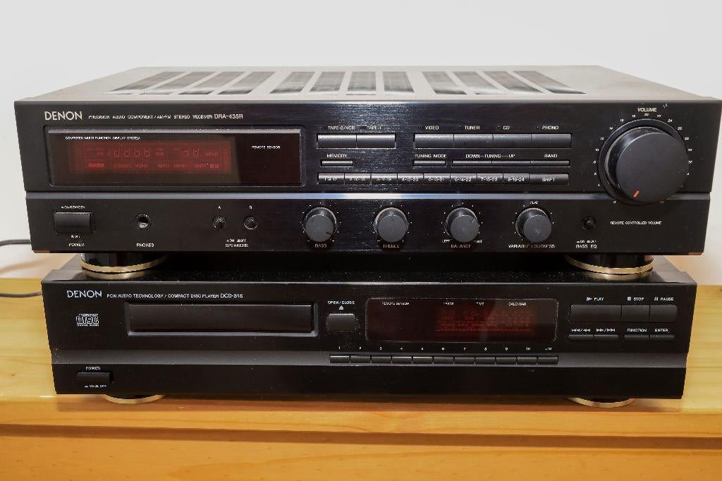 Denon DRA 435R  Receiver + CD speler DCD 315, Ophalen of Verzenden, Zo goed als nieuw, Minder dan 60 watt, Denon