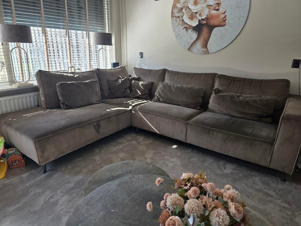 Eric Kuster stijl velvet hoekbank 300x230, Huis en Inrichting, Banken | Complete zithoeken, Ophalen, Gebruikt, Stof, Modern