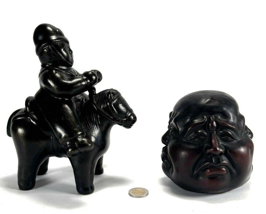 1401. Polystone beelden - Boeddha en Bobby te paard, ca2000, Ophalen of Verzenden