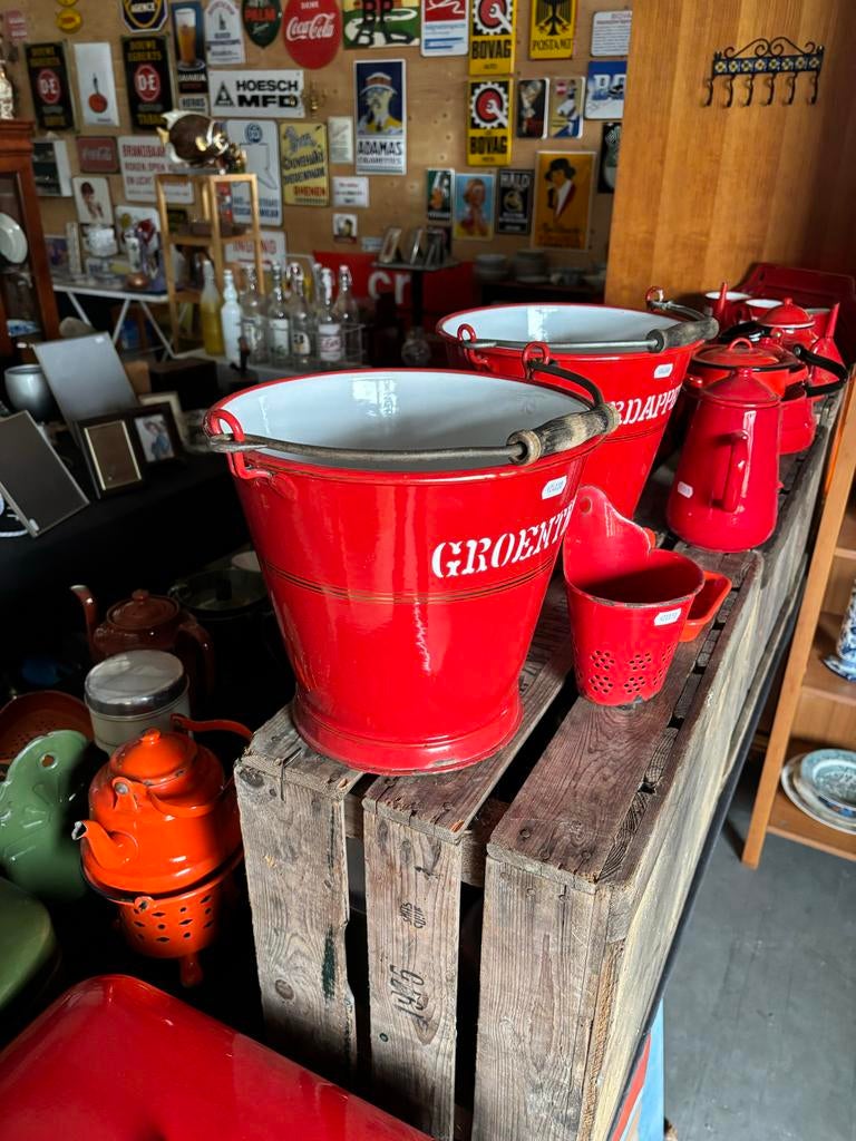 Totale emaille verzameling te koop wegens assortimentswijzig, Ophalen of Verzenden