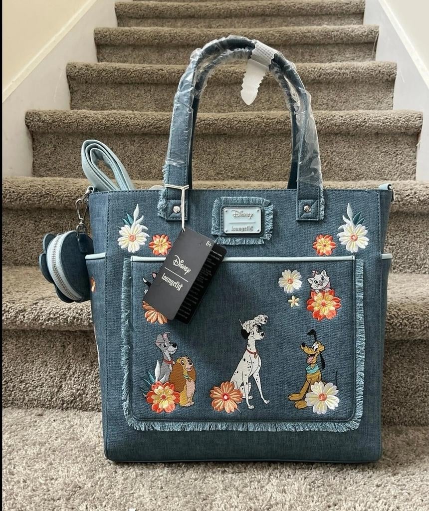 Loungefly Disney Honden & Katten Denim Tote Bag - Nieuw, Ophalen of Verzenden, Nieuw