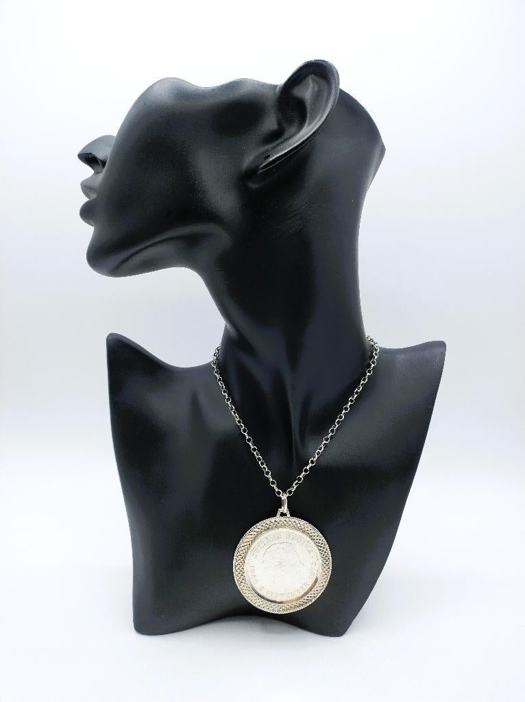 Zilveren jasseronketting met zilveren 10 gulden hanger, Met hanger, Gebruikt, Info@zilverwebsite.nl, Verzenden