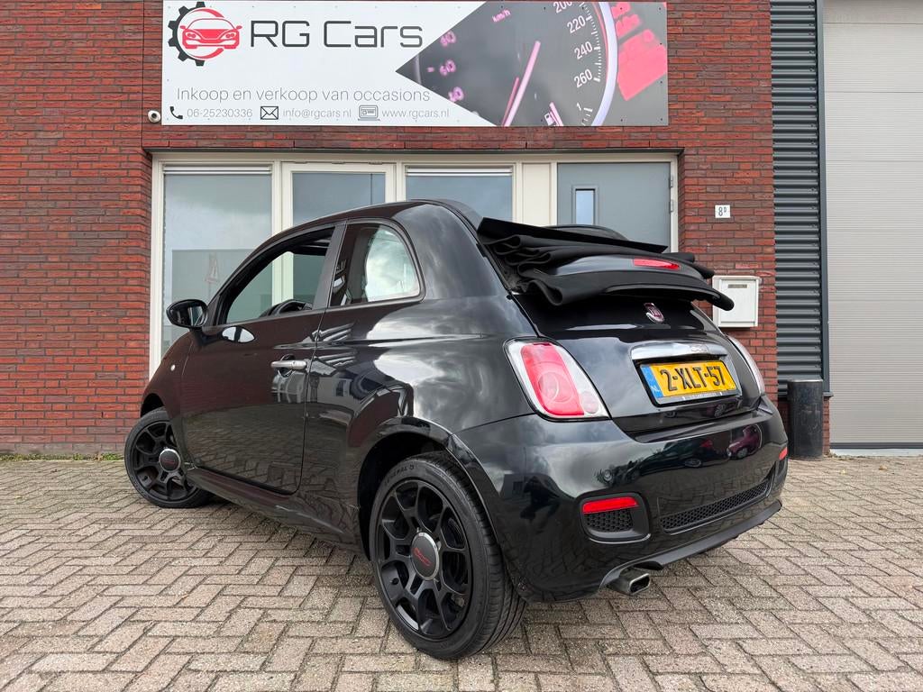Fiat 500 C 0.9 TwinAir Lounge / Leder / PDC / Airco / Carpla, Auto's, 86 pk, Gebruikt, Leder en Stof, Zwart