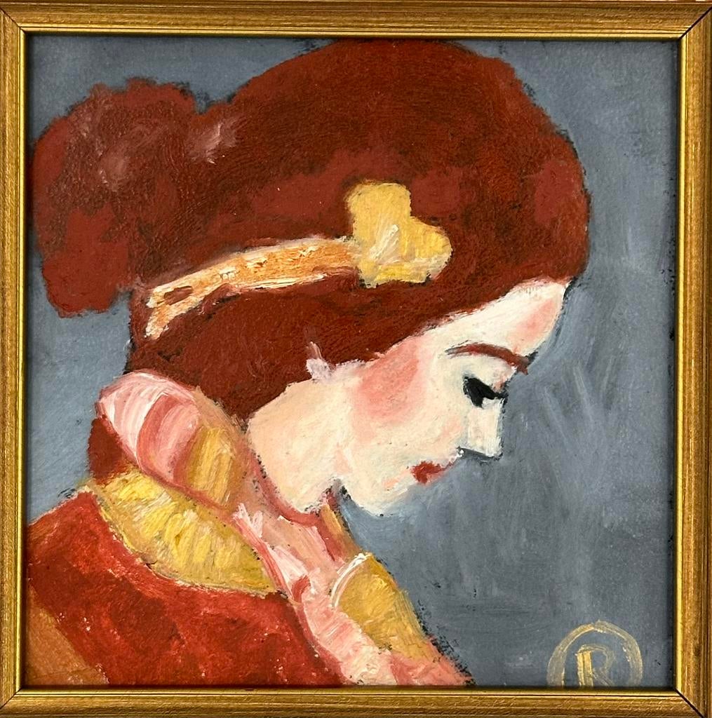 Portret vrouw Lisa miniatuur, Antiek en Kunst, Ophalen of Verzenden