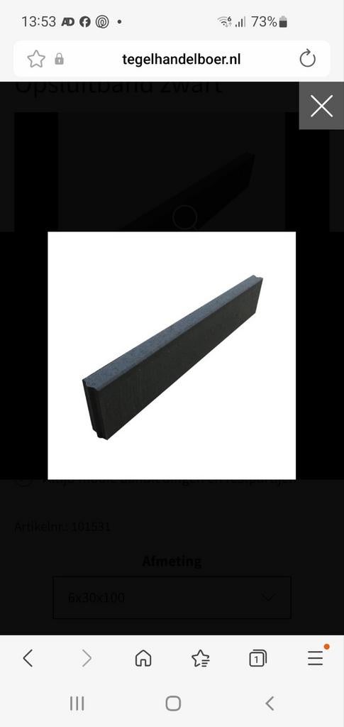 2 nieuwe opsluitbanden van 100x30x6 cm, Ophalen, Overige typen, Nieuw, Minder dan 5 m²