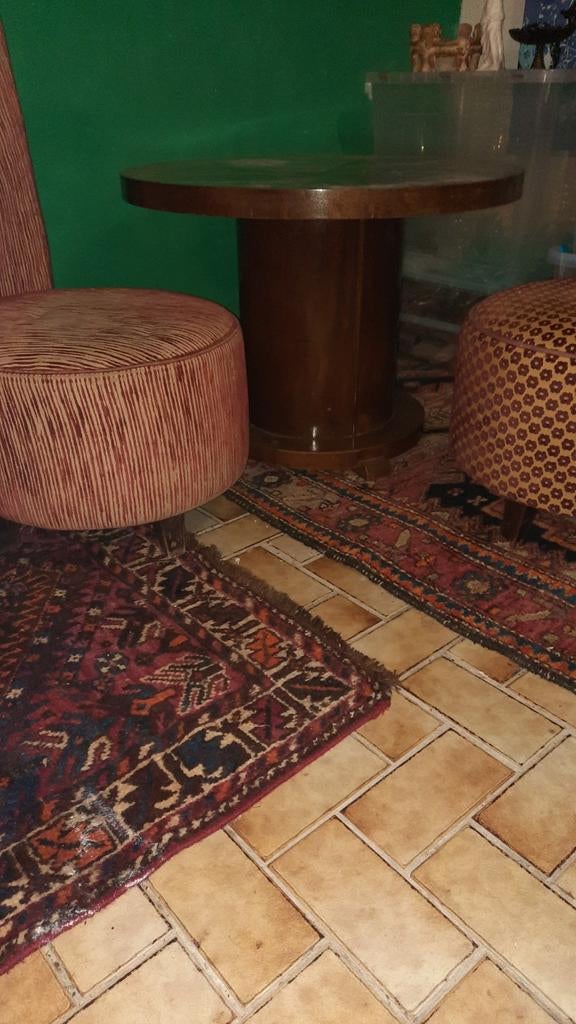Art deco tafel en fauteuils, Huis en Inrichting, Fauteuils, Ophalen of Verzenden, Gebruikt, 75 tot 100 cm, 50 tot 75 cm