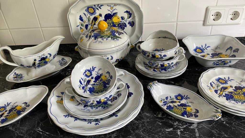 SPODE Blue Bird SERVIES 🔹 div delen oa SOEPERRINE, Ophalen, Keramiek, Zo goed als nieuw, Wedgwood