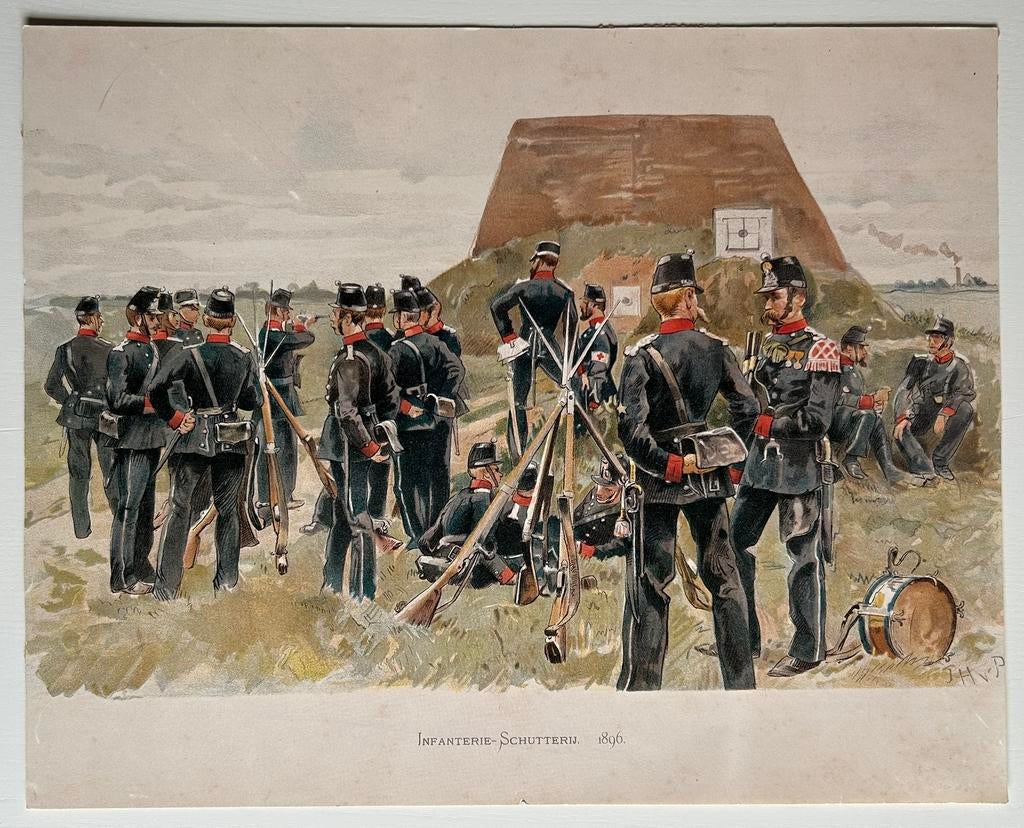 Infanterie-Schutterij 1896, Ophalen of Verzenden, Landmacht, Nederland, Kunstobject