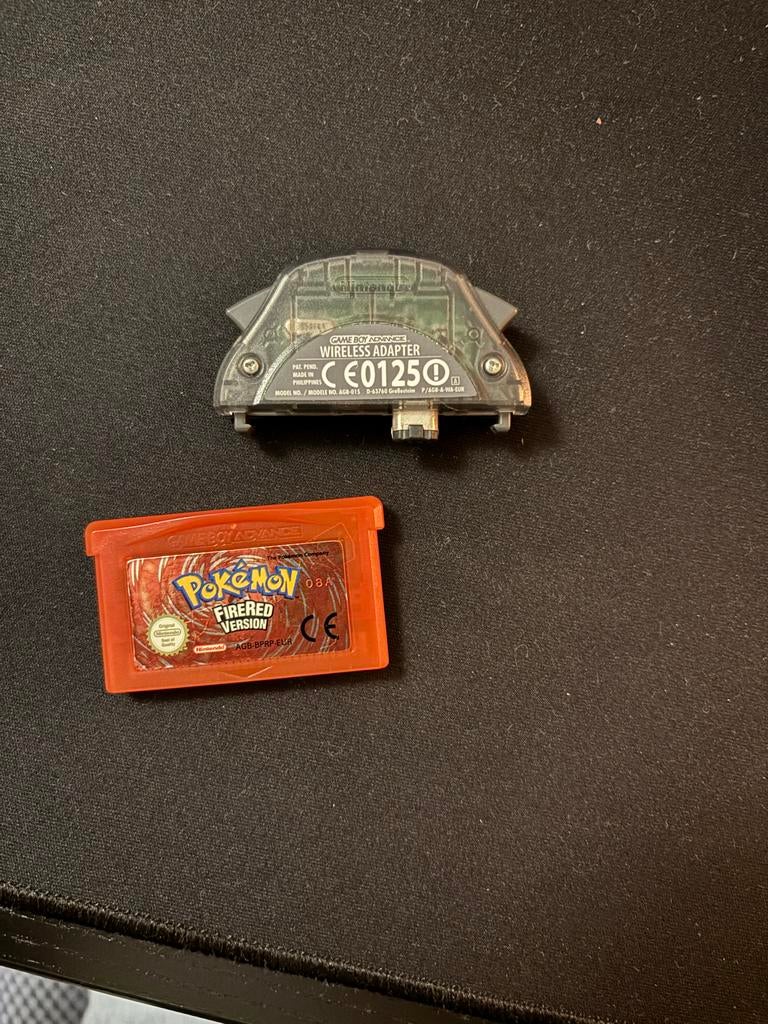 Pokémon FireRed Game Boy Advance met Wireless Adapter, Spelcomputers en Games, Ophalen, Gebruikt, 1 speler, Role Playing Game (Rpg)