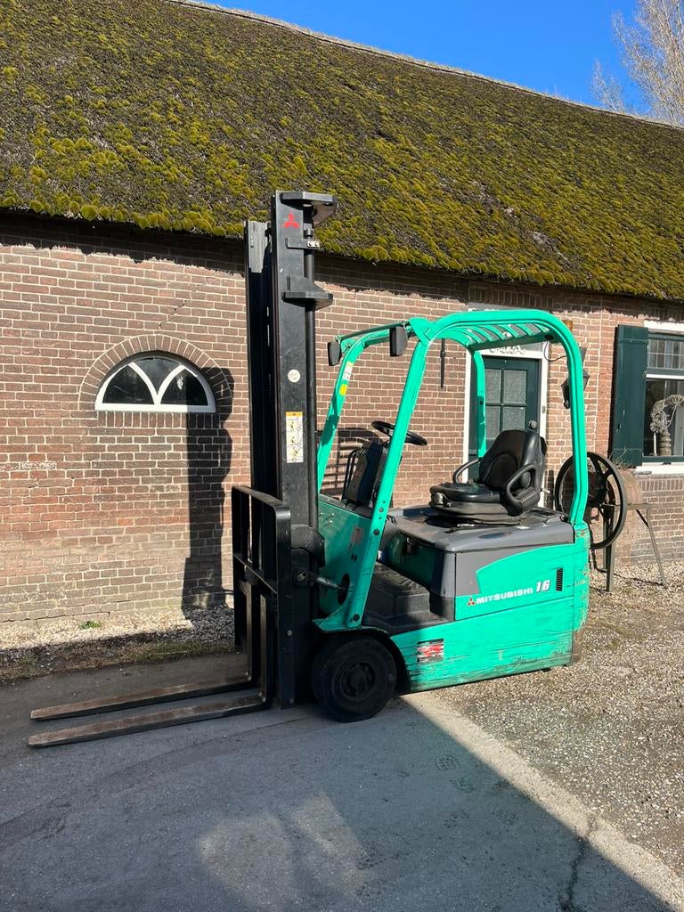 Heftruck mitsubishi fb16 4m duplex 1600kg 3e functie netjes✅, 1000 tot 2000 kg, Ophalen of Verzenden, Elektrisch, Heftruck
