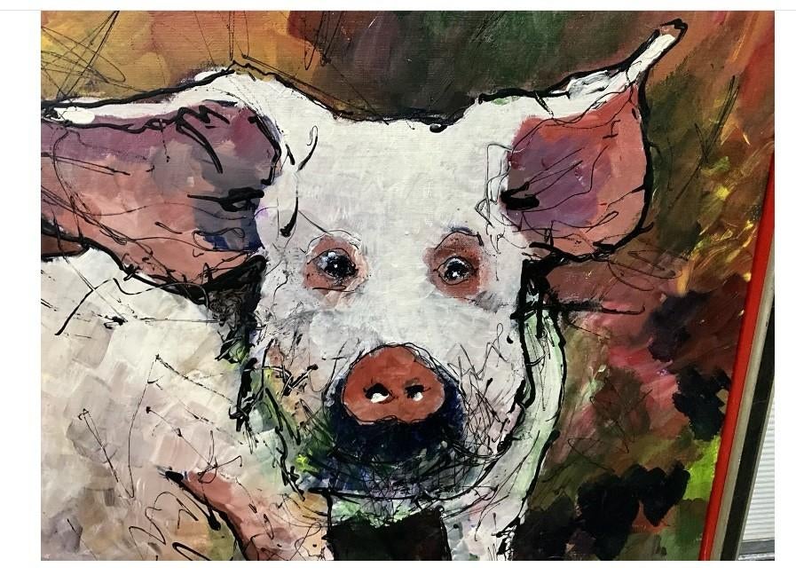 Vrolijk Varkentje / Joop Pinxteren, Antiek en Kunst, Kunst | Schilderijen | Klassiek, Ophalen