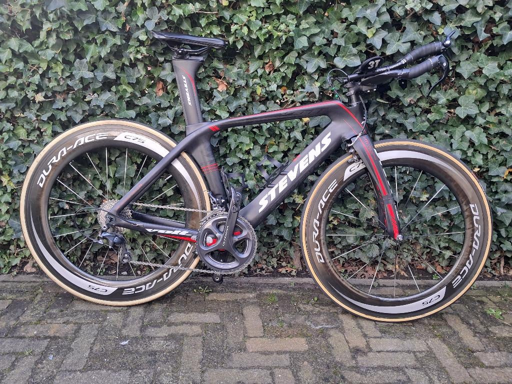 Tijdrit/triathlon fiets maat s merk STEVENS met powermeter, 28 inch, Gebruikt, Carbon, 49 tot 53 cm