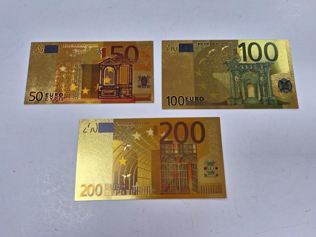 3 golden collector bankbiljetten samen, Ophalen of Verzenden