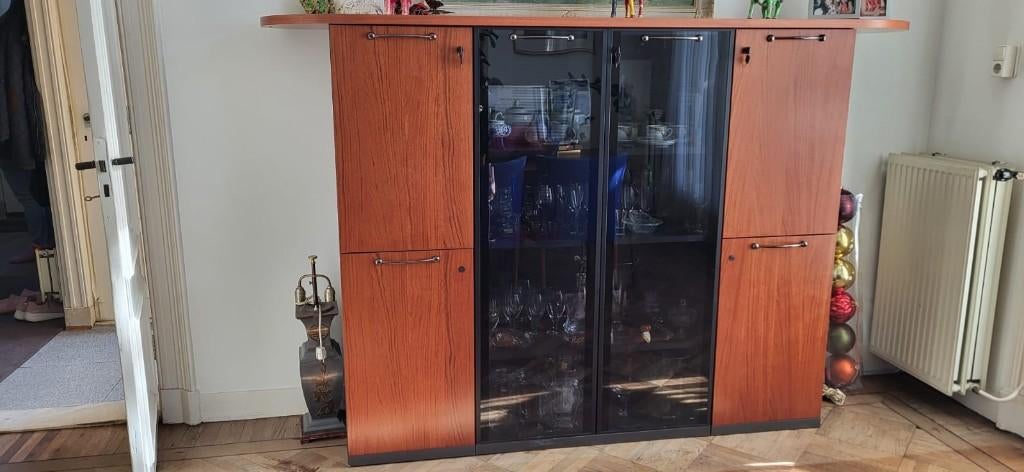 Giorgetti modulair wandkast-/vitrinesysteem, Ophalen, 150 tot 200 cm, Glas, 150 tot 200 cm