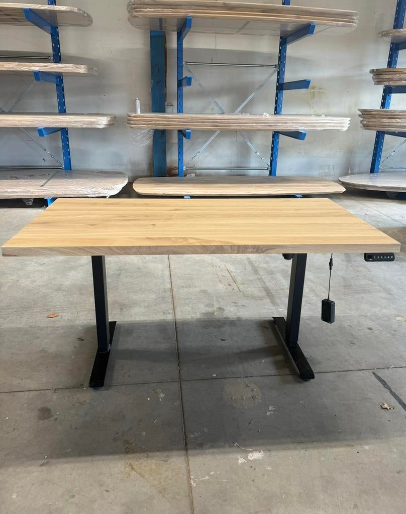 Elektrische Massief Eiken Bureaus - Zit/Sta - Alle Maten, Ophalen, Elektrisch, Nieuw, Stabureau