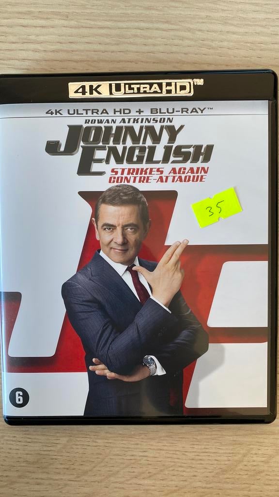 Johnny english 4K blu ray NL versie strikes again, Cd's en Dvd's, Blu-ray, Ophalen of Verzenden, Zo goed als nieuw, Humor en Cabaret