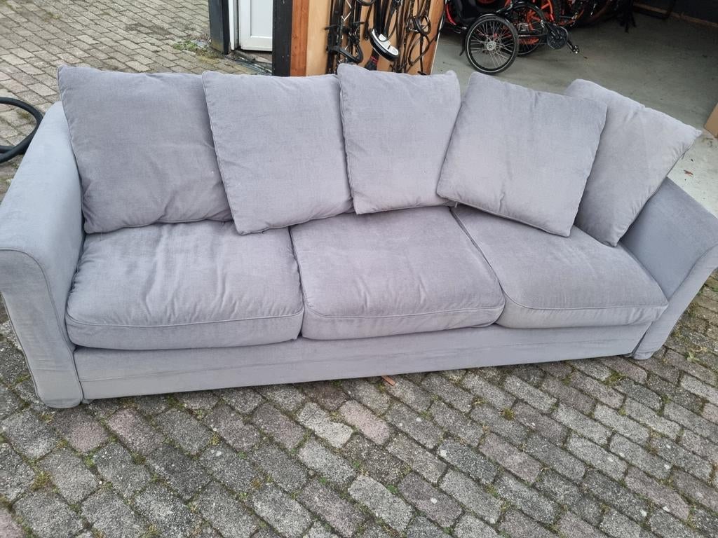 3 zits bankstel met hocker, Ophalen, Gebruikt, 75 tot 100 cm, 200 tot 250 cm