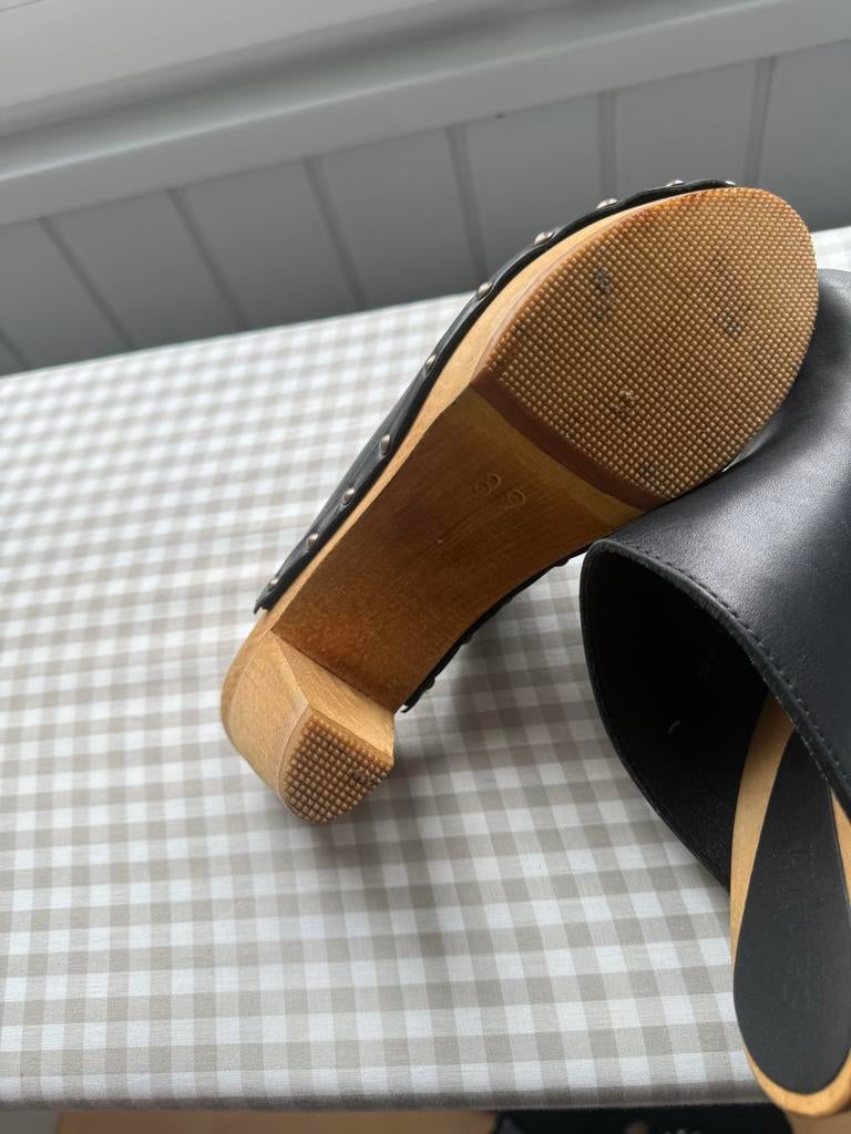 Sanita klompen met hak, hak, zwart, maat 39, Kleding | Dames, Schoenen, Ophalen of Verzenden, Zo goed als nieuw, Zwart, Sandalen of Muiltjes